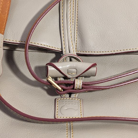 Fall Color Dooney & Bourke Florentine Med Toggle Crossbody Bag Leather  Ecru - Picture 9 of 13